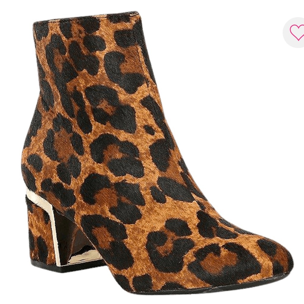 DKNY Leopard Print Calf Hair Ankle Booties